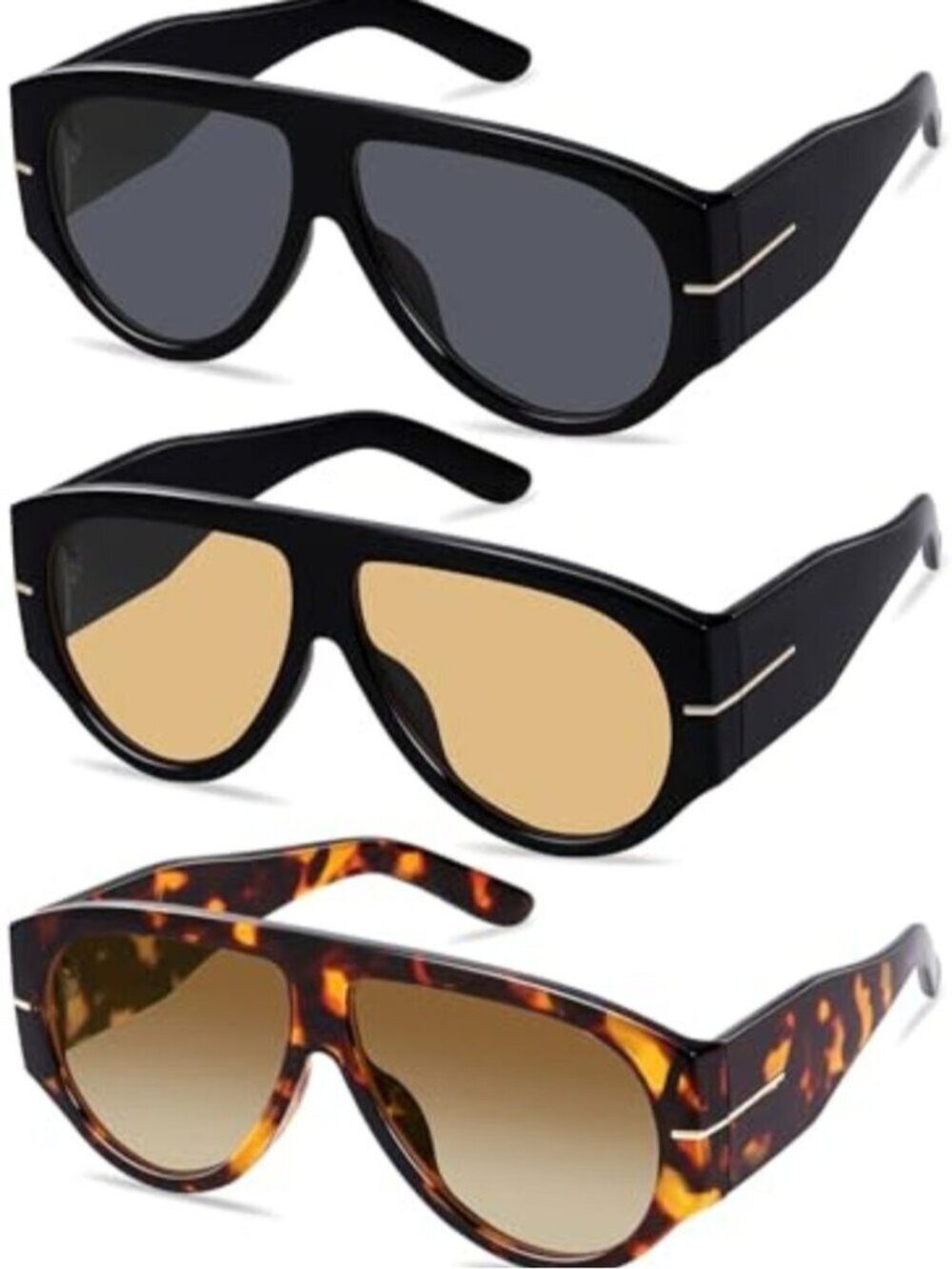 🆕 Oversized Retro Aviator Sunglasses for Women Men Trend 70s Thick Classic